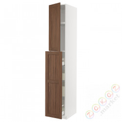 ⭐METOD / MAXIMERA⭐Sза wys сwys 1Drz/4шу, белый Enköping/коричневый орех, 40x60x240 cm⭐ИКЕА-89475207