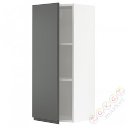 ⭐METOD⭐Навесной шкаф с полками, белый/Voxtorpтемно-серый, 40x100 cm⭐ИКЕА-19463062