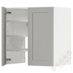 ⭐METOD⭐Шкаф okaнадa сполка/Drzс упражнениями, белый/Lerhyttan светло-серый, 60x60 cm⭐ИКЕА-89505266