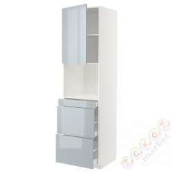 ⭐METOD / MAXIMERA⭐Обувь для микрокомбо дверь/3шу, белый/Kallarp jasnoсерый-синий, 60x60x220 cm⭐ИКЕА-59478962