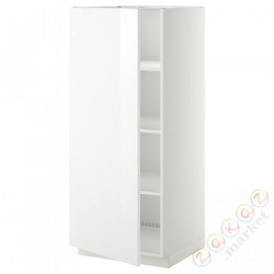 ⭐METOD⭐Высокий шкаф/полки, белый/Рингхульт белый, 60x60x140 cm⭐ИКЕА-99454935