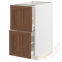 ⭐METOD / MAXIMERA⭐Sсstj 2fr/2в шу, белый Enköping/коричневый орех, 40x60 cm⭐ИКЕА-79475038