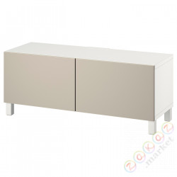 ⭐BESTA⭐Тумба под ТВ с дверь, белый Лаппвикен/Stubbarp/светло-серый/бежевый, 120x42x48 cm⭐ИКЕА-09419442