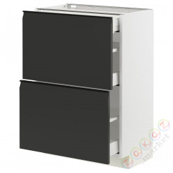 ⭐METOD / MAXIMERA⭐Кабинет stj 2fr/3шу, белый/Upplöv матантрацит, 60x37 cm⭐ИКЕА-29493209