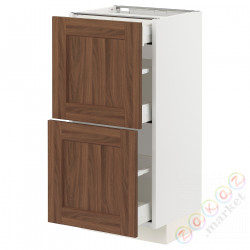 ⭐METOD / MAXIMERA⭐Кабинет stj 2fr/3шу, белый Enköping/коричневый орех, 40x37 cm⭐ИКЕА-19475084