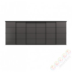 ⭐SKYTTA / MEHAMN⭐Комбинация Drzв и передачаuwnych, черный/2str темно-серый, 603x240 cm⭐ИКЕА-39500285