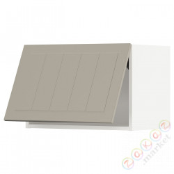 ⭐METOD⭐Шкаф навесной горизонтальный с кнопкой открывания, белый/Stensund бежевый, 60x40 cm⭐ИКЕА-59407776