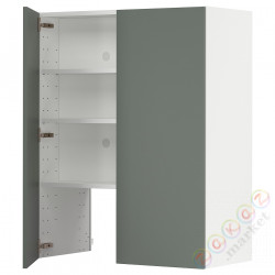 ⭐METOD⭐Шкаф okaнадa сполка/Drzс упражнениями, белый/Bodarp серо-зеленый, 80x100 cm⭐ИКЕА-49504278