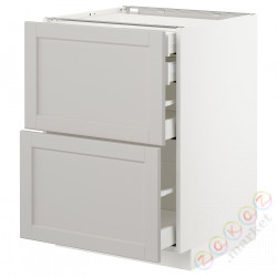 ⭐METOD / MAXIMERA⭐Sсstj 2fr/2n/śr/в шу, белый/Lerhyttan светло-серый, 60x60 cm⭐ИКЕА-59274333