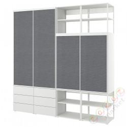 ⭐PLATSA⭐Otwarta Тишеfa с4 przes дверь+6 ящики, белый Larkollen/темно-серый FONNES белый, 280x42x241 cm⭐ИКЕА-99494187