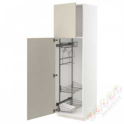 ⭐METOD⭐Высокий шкаф/домашний интерьер, белый/Havstorp бежевый, 60x60x200 cm⭐ИКЕА-09465815