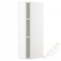 ⭐METOD⭐Навесной шкаф с полками, белый/Блеск Voxtorp/белый, 20x80 cm⭐ИКЕА-29455410