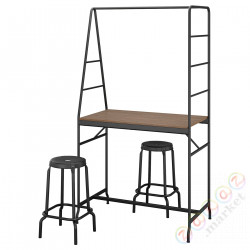 ⭐HAVERUD / RASKOG⭐Таблица и 2 табуреты, черный/черный, 105 cm⭐ИКЕА-89480360