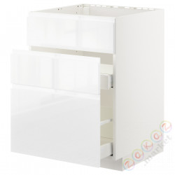 ⭐METOD / MAXIMERA⭐Форма L + 3F/2шу, белый/Блеск Voxtorp/белый, 60x60 cm⭐ИКЕА-99254309