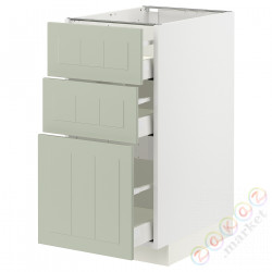 ⭐METOD / MAXIMERA⭐Напольный шкаф с 3 ящики, белый/Stensund светло-зеленый, 40x60 cm⭐ИКЕА-19486676