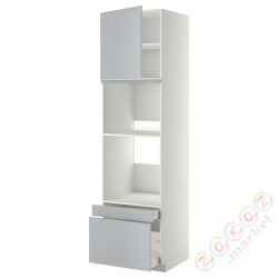 ⭐METOD / MAXIMERA⭐Рано утром/пирог ком доктор/2 шу, белый/Veddinge Серый, 60x60x220 cm⭐ИКЕА-69459345