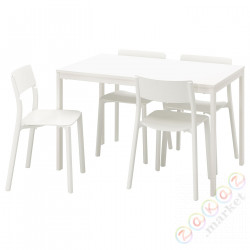 ⭐VANGSTA / JANINGE⭐Таблица и 4 стулья, белый/белый, 120/180 cm⭐ИКЕА-19483041