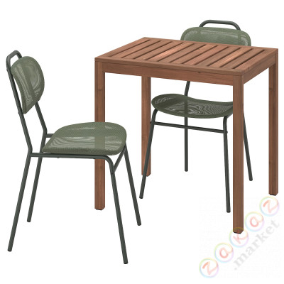 ⭐NAMMARO / ENSHOLM⭐Таблица и 2 стулья, за пределами светло-коричневое пятно/зеленый, 75 cm⭐ИКЕА-59544740