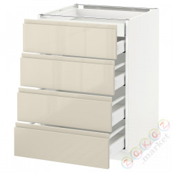 ⭐METOD / MAXIMERA⭐Бывший 4 пт/2n/3śr шу, белый/Voxtorpглянцевый светло-бежевый, 60x60 cm⭐ИКЕА-19142896