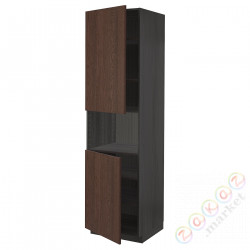 ⭐METOD⭐Ш x В ст микрофон 2Drz/половина, черный/Sinarp коричневый, 60x60x220 cm⭐ИКЕА-89468099