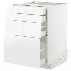 ⭐METOD / MAXIMERA⭐Бывший 4 пт/4шу, белый/Блеск Voxtorp/белый, 60x60 cm⭐ИКЕА-49253915