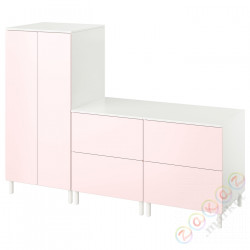 ⭐SMASTAD / PLATSA⭐Гардероб, белый бледно-розовый/с2 comodami, 180x57x133 cm⭐ИКЕА-89485008