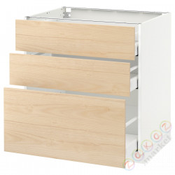 ⭐METOD / MAXIMERA⭐Напольный шкаф с 3 ящики, белый/Askersund яркий узор ясеня, 80x60 cm⭐ИКЕА-69215932