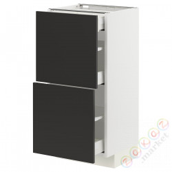 ⭐METOD / MAXIMERA⭐Кабинет stj 2fr/3шу, белый/Nickebo матантрацит, 40x37 cm⭐ИКЕА-69499011