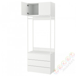 ⭐PLATSA⭐Гардероб с 2 DrzВайами я3 ящики, белый/Fonnes white, 80x42x221 cm⭐ИКЕА-59326469