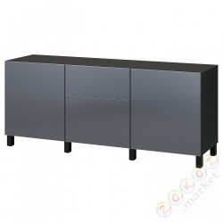 ⭐BESTA⭐Сочетание с ящики, Черно-коричневый/Риксвикен efekt szczotkowанеj ciemnej cyny, 180x42x74 cm⭐ИКЕА-19440264