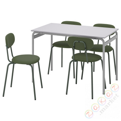⭐GRASALA / OSTANO⭐Таблица и 4 стулья, Серый/Remmarn głęboki зеленый, 110 cm⭐ИКЕА-19551394