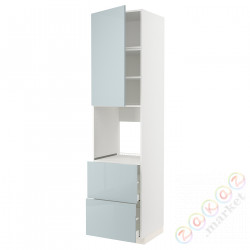 ⭐METOD / MAXIMERA⭐Шшш!/Drz/2шу, белый/Kallarp jasnoсерый-синий, 60x60x240 cm⭐ИКЕА-79479036