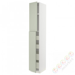 ⭐METOD / MAXIMERA⭐Шкаф, высота 2дверь/4лопата, белый/Stensund светло-зеленый, 40x60x240 cm⭐ИКЕА-49486203