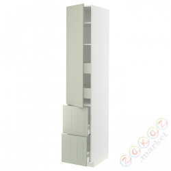 ⭐METOD / MAXIMERA⭐H пополам/4 шу/Drz/2 fr, белый/Stensund светло-зеленый, 40x60x220 cm⭐ИКЕА-49487231