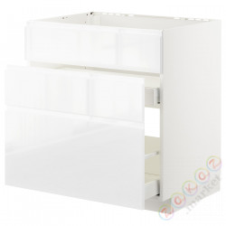 ⭐METOD / MAXIMERA⭐Форма L + 3F/2шу, белый/Блеск Voxtorp/белый, 80x60 cm⭐ИКЕА-59254311