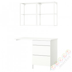 ⭐ENHET⭐Книжный шкаф, белый, 121.5x63.5x222 cm⭐ИКЕА-09548038