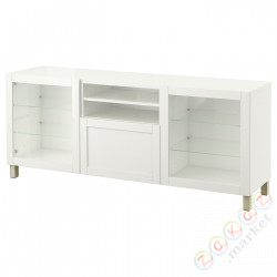 ⭐BESTA⭐Тумба под ТВ с ящики, белый Sindvik/Hanviken/Stubbarp бежевый, 180x42x74 cm⭐ИКЕА-99428970