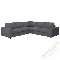 ⭐VIMLE⭐Чехол на угловой диван, 4-человек, сширокийmi связаныokietnikami/Gunnared средний серый⭐ИКЕА-89424213