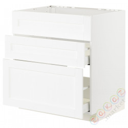 ⭐METOD / MAXIMERA⭐Постоянный шкаф/капюшон zint. с ящиками, белый Enköping/белый имитация дерева, 80x60 cm⭐ИКЕА-29473386