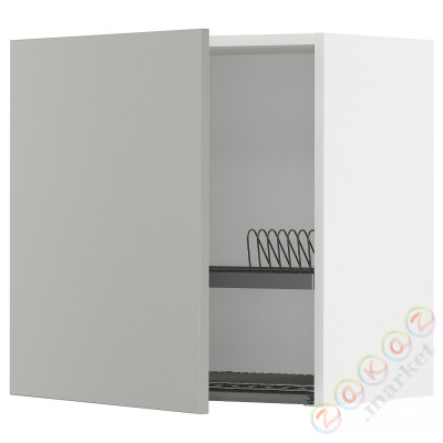 ⭐METOD⭐Навесной шкаф с сушилкой для посуды, белый/Havstorp светло-серый, 60x60 cm⭐ИКЕА-69539210