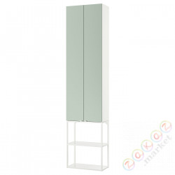 ⭐ENHET⭐Книжный шкаф, белый/бледно-серо-зеленый, 60x32x255 cm⭐ИКЕА-49496805