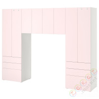 ⭐SMASTAD / PLATSA⭐Книжный шкаф, белый/бледно-розовый, 240x42x181 cm⭐ИКЕА-99429012