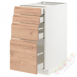 ⭐METOD / MAXIMERA⭐Sза st 4fr/4шу, белый/Voxtorpподражание. дуб, 40x60 cm⭐ИКЕА-99403309