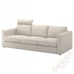 ⭐VIMLE⭐Чехол на диван3 человекowej, с подголовником/Gunnared бежевый⭐ИКЕА-99424142