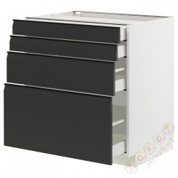 ⭐METOD / MAXIMERA⭐Sза st 4fr/4шу, белый/Upplöv матантрацит, 80x60 cm⭐ИКЕА-09493347