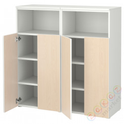 ⭐SMASTAD / PLATSA⭐Книжный шкаф, белый/береза с6 полки, 120x42x123 cm⭐ИКЕА-39549687