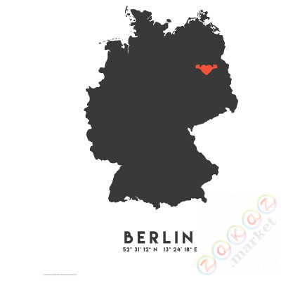 ⭐BILD⭐Плакат, Красный сердце, Berlin, 40x50 cm⭐ИКЕА-60511791