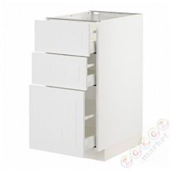 ⭐METOD / MAXIMERA⭐Напольный шкаф с 3 ящики, белый/Stensund белый, 40x60 cm⭐ИКЕА-49409498