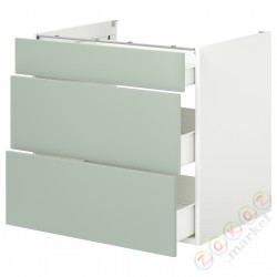 ⭐ENHET⭐Постоянный шкаф/3 ящики, белый/бледно-серо-зеленый, 80x62x75 cm⭐ИКЕА-59496782