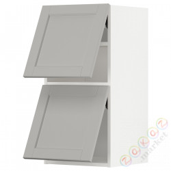 ⭐METOD⭐Горизонтальный шкаф 2 Drzв и открытое касание, белый/Lerhyttan светло-серый, 40x80 cm⭐ИКЕА-29394596